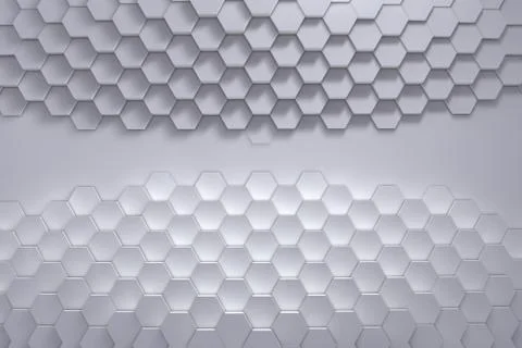 Geometric hexagon pattern background. 3D rendering Stock Illustration