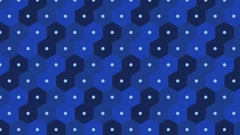 Geometric hexagon pattern with blue gradient and white dots on dark backgroun Stock Illustration