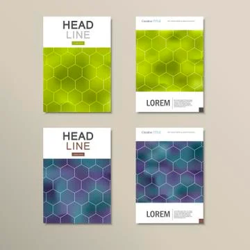 Geometric hexagon pattern design. Vector set 스톡 일러스트