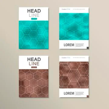 Geometric hexagon pattern design. Vector set 스톡 일러스트