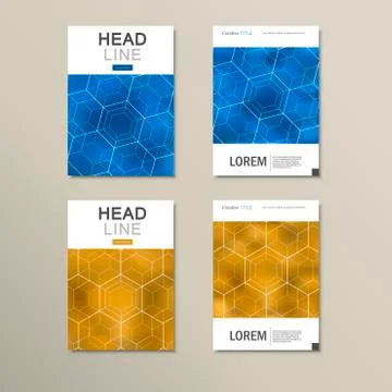 Geometric hexagon pattern design. Vector set Stock Illustration