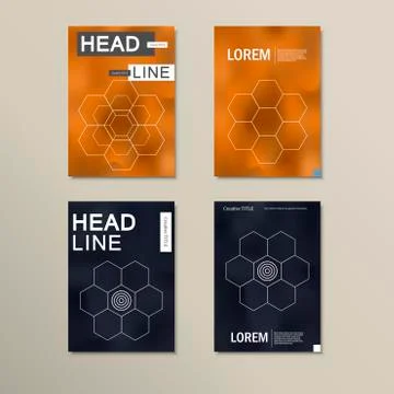 Geometric hexagon pattern design. Vector set 스톡 일러스트