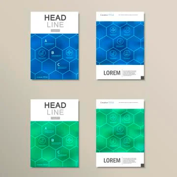 Geometric hexagon pattern design. Vector set 스톡 일러스트