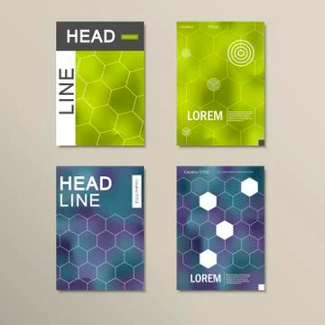 Geometric hexagon pattern design. Vector set 스톡 일러스트