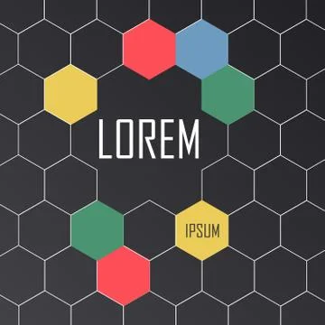 Geometric hexagon pattern design. Vector set Stock Illustration