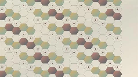 Geometric hexagon pattern with gradient color fill and central dots Stock Illustration