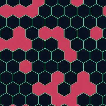 Geometric hexagon pattern with pink and navy blue colors Stock Illustration