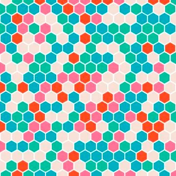 Geometric hexagon pattern. Repeating geometric symmetric ornament. Tiled back Stock Illustration