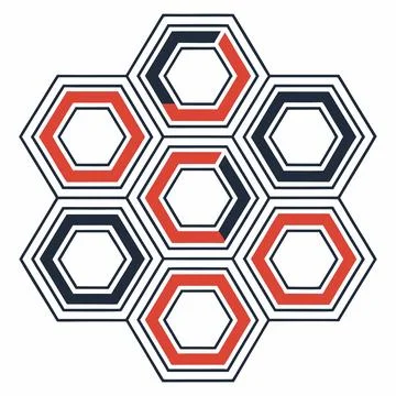 Geometric Hexagon Pattern Vector Background Stock Illustration