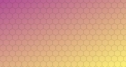 Geometric hexagon pattern with warm sunset hues Stock Illustration