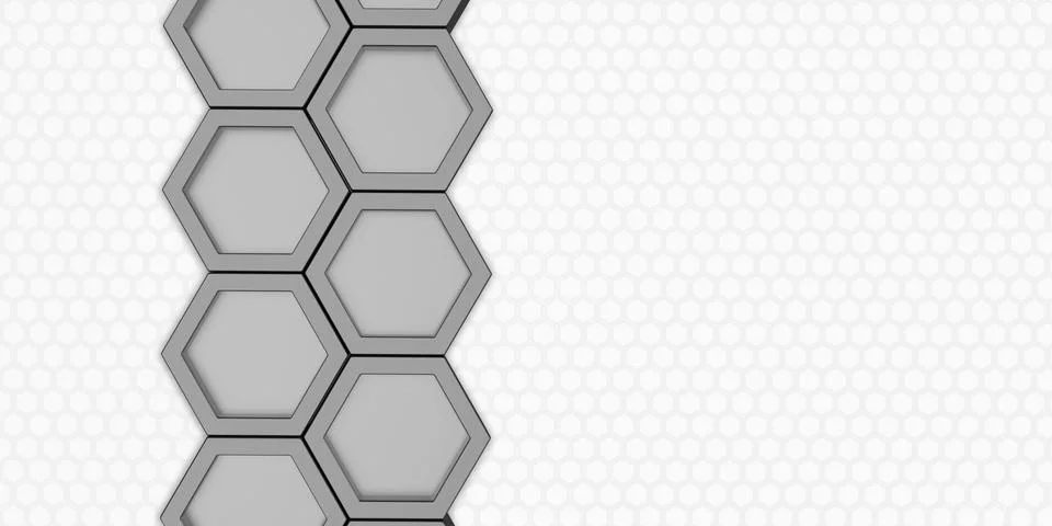 Geometric hexagon Polygon pattern Glossy hexagonal honeycomb 3D illustration Illustrazione stock
