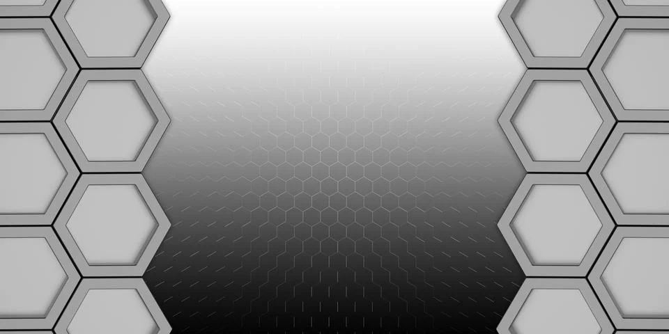 Geometric hexagon Polygon pattern Glossy hexagonal honeycomb 3D illustration Illustrazione stock