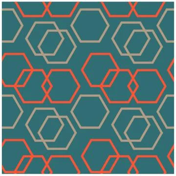 Geometric hexagon uneven seamless pattern Stock Illustration