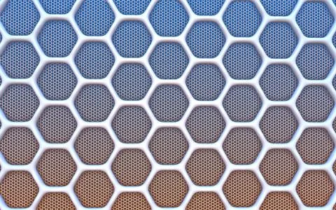 Geometric hexagonal abstract background. 3D illustration 스톡 일러스트
