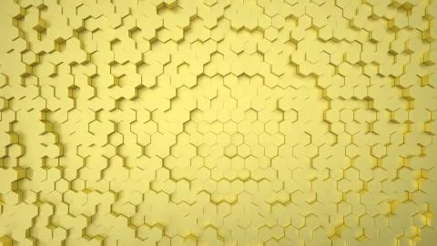 Geometric hexagonal abstract gold background. 3D illustration 库存插图