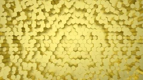 Geometric hexagonal abstract gold background. Illustrazione stock