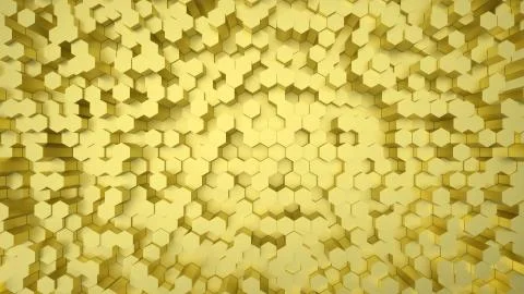 Geometric hexagonal abstract gold background. 스톡 일러스트
