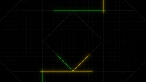 Geometric hexagonal grid with green and yellow lines Stockbeeldmateriaal 317146010