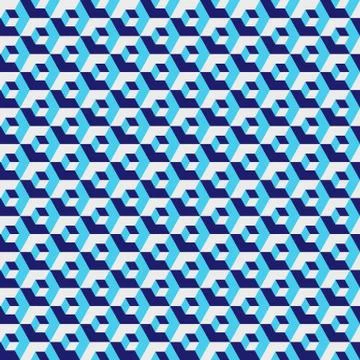 Geometric hexagonal pattern, blue color grid texture. Seamless hexagon Illustrazione stock