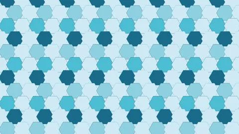 Geometric Hexagonal Pattern in Blue Shades Stock Illustration