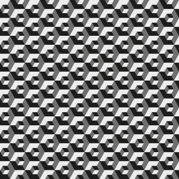 Geometric hexagonal pattern, gray color grid texture. Seamless hexagon Stock Illustration