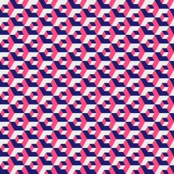 Geometric hexagonal pattern, red color grid texture. Seamless hexagon background Illustrazione stock