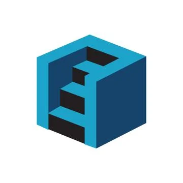 Geometric hexagonal Stairs logo design element vector illustrations Stock Illustration