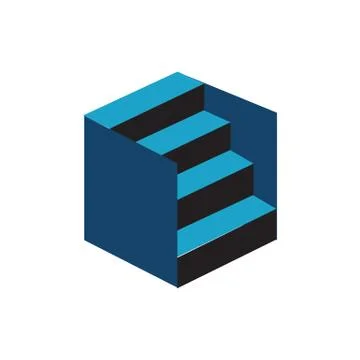 Geometric hexagonal Stairs logo design element vector illustrations Stock Illustration