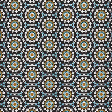 Geometric Hexagone Sun Star Pattern Stock Illustration