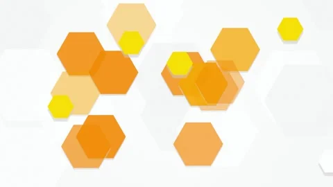 Geometric hexagons floating seamless loop motion background Stockbeeldmateriaal 345289251