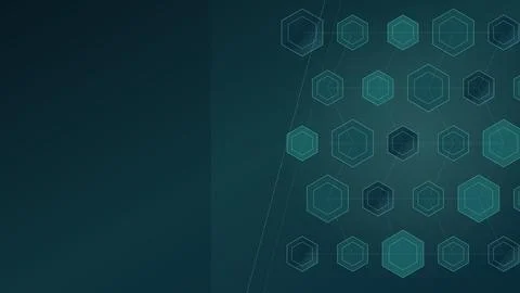 Geometric hexagons modern abstract design on dark gradient background Stock Illustration
