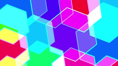 Geometric hexagons rotating abstract background Stockbeeldmateriaal 147195585