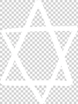 Geometric hexagram is floating on transparent background, showing hand drawn Illustrazione stock