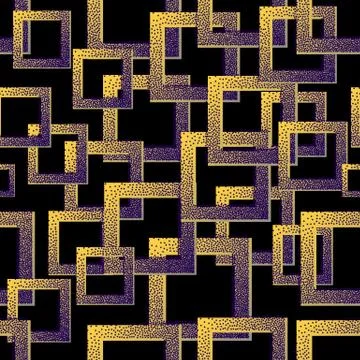 Geometric hi-tech seamless background. Dotted objects. Stock Illustration