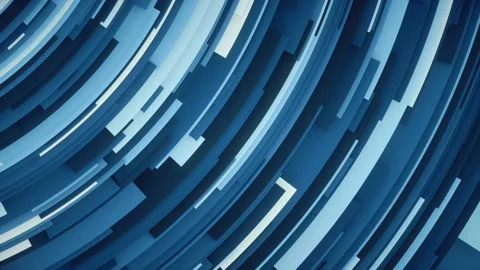 Geometric high tech flat curved blue 4k background loop 스톡 동영상 143555349