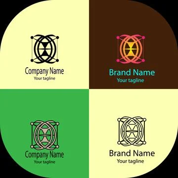 Geometric Hourglass in Interlocking Orbits Stock Illustration