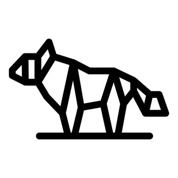 Geometric hyena constructed with interlocking polygons standing on a thin lin イラスト素材