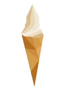 Geometric ice cream cone vector illustration Stock Illustration