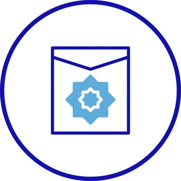 Geometric Icon of a Square Envelope with Star Design in Circular Frame Design Stock Illustration
