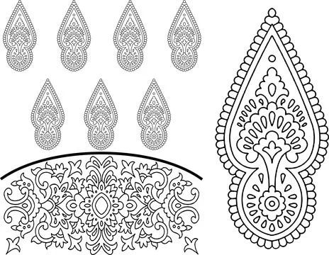 Geometric Ikat Aztec Pattern design in black and white color with calligraphi 스톡 일러스트