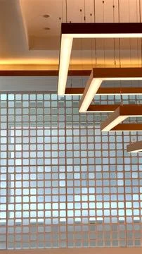 Geometric illumination structured clean lines of rectangular lights highlighting Stock Photos