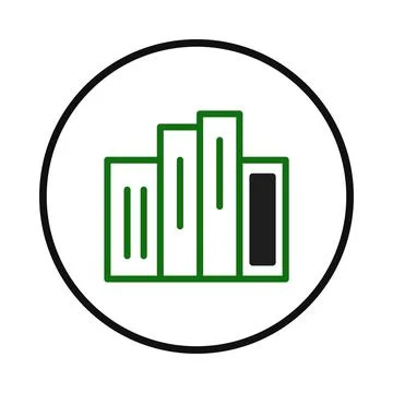 Geometric illustration of ascending bars within a circular border suggestin.. Stockillustratie