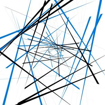 Geometric illustration with random intersecting lines. Editable abstract art. 스톡 일러스트