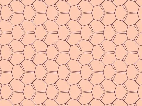 Geometric illustration seamless pattern for tile and wall decor. Brown lines on Stock Illustration