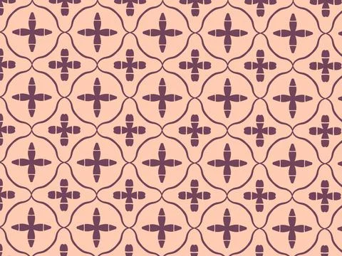 Geometric illustration seamless pattern for tile and wall decor. Brown lines on Stock Illustration