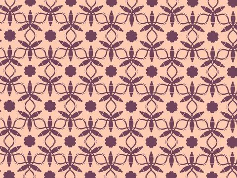 Geometric illustration seamless pattern for tile and wall decor. Brown lines on Stock Illustration