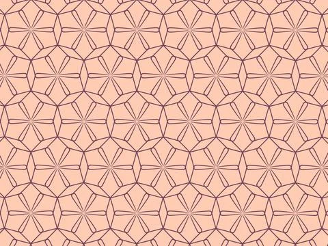 Geometric illustration seamless pattern for tile and wall decor. Brown lines on Stock Illustration