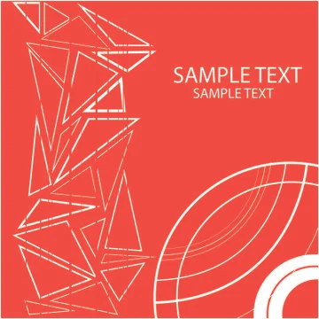 Geometric image with red circles and triangles Stock Illustration