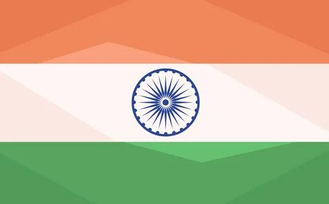 Geometric India Flag - Modern Low Poly Tiranga Design Ilustração Stock