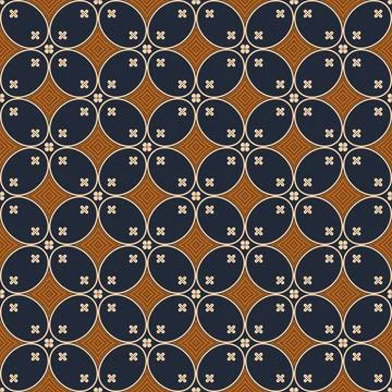 Geometric indonesian batik kawung pattern Stock Illustration